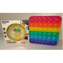Набор игрушка антистресс Pop It Квадрат  + игрушка антистресс спиннер Loopy Looper жёлтый 