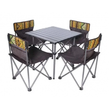 Туристический стол для пикника Grand Picnic, Раскладной стол + 4 стула со спинками в ЧЕХЛЕ